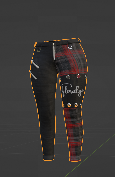 GothPants ( ZinPia Heeled Flat foot base )