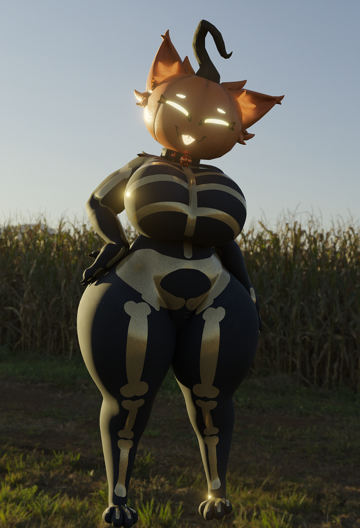 Akittu's Pumpkin Spice Kitty | VRChat 3D Avatar | 18+ NSFW