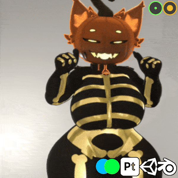  Akittu's Pumpkin Spice Kitty | VRChat 3D Avatar