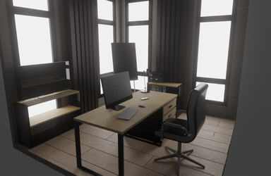 Mini Office 3D Model – Blender Scene