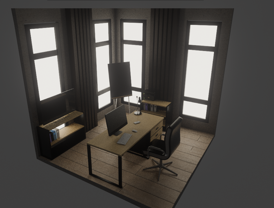 Mini Office 3D Model – Blender Scene