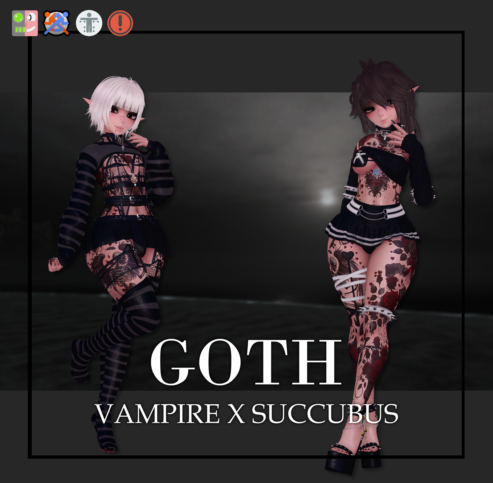 Goth: Vampire X Succubus | VRCFT | GOGO | Limb Scaler | SPS