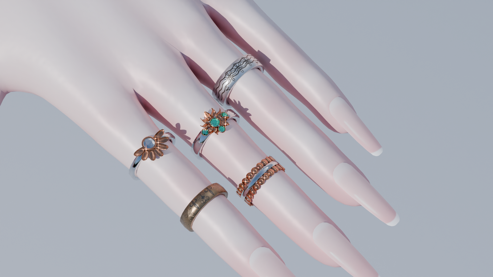 The Oceanpetal Charm Set (Necklaces, Hair pin, Bracelets, Rings, Ankle Bracelets)