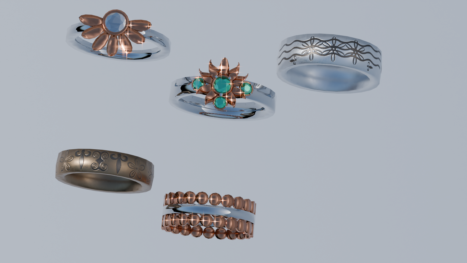 The Oceanpetal Charm Set (Necklaces, Hair pin, Bracelets, Rings, Ankle Bracelets)