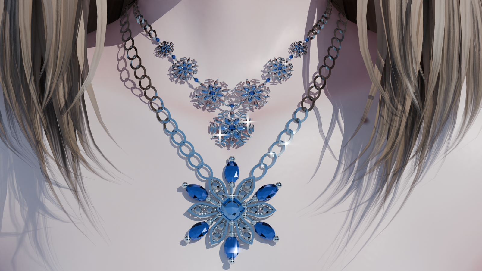 Frozen Elegance Collection (neklace, hairpin, bracelet, rings and ankle bracelet)