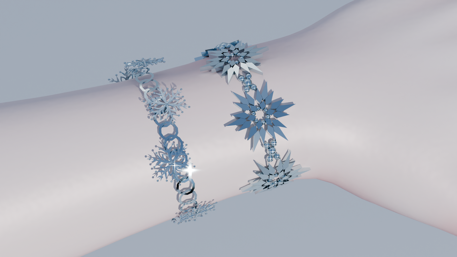 Frozen Elegance Collection (neklace, hairpin, bracelet, rings and ankle bracelet)