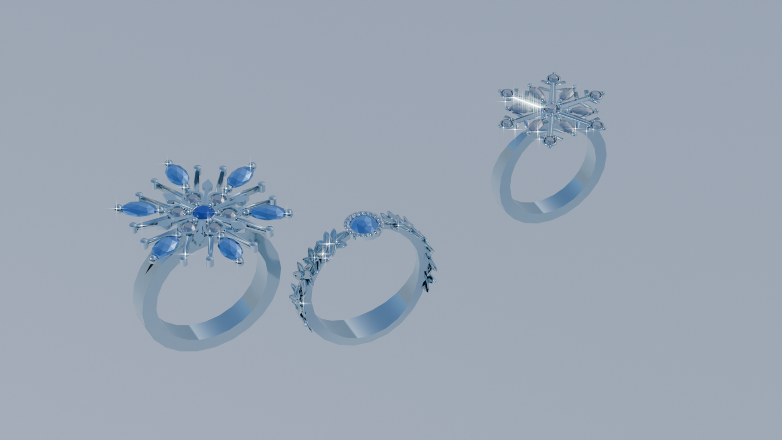 Frozen Elegance Collection (neklace, hairpin, bracelet, rings and ankle bracelet)