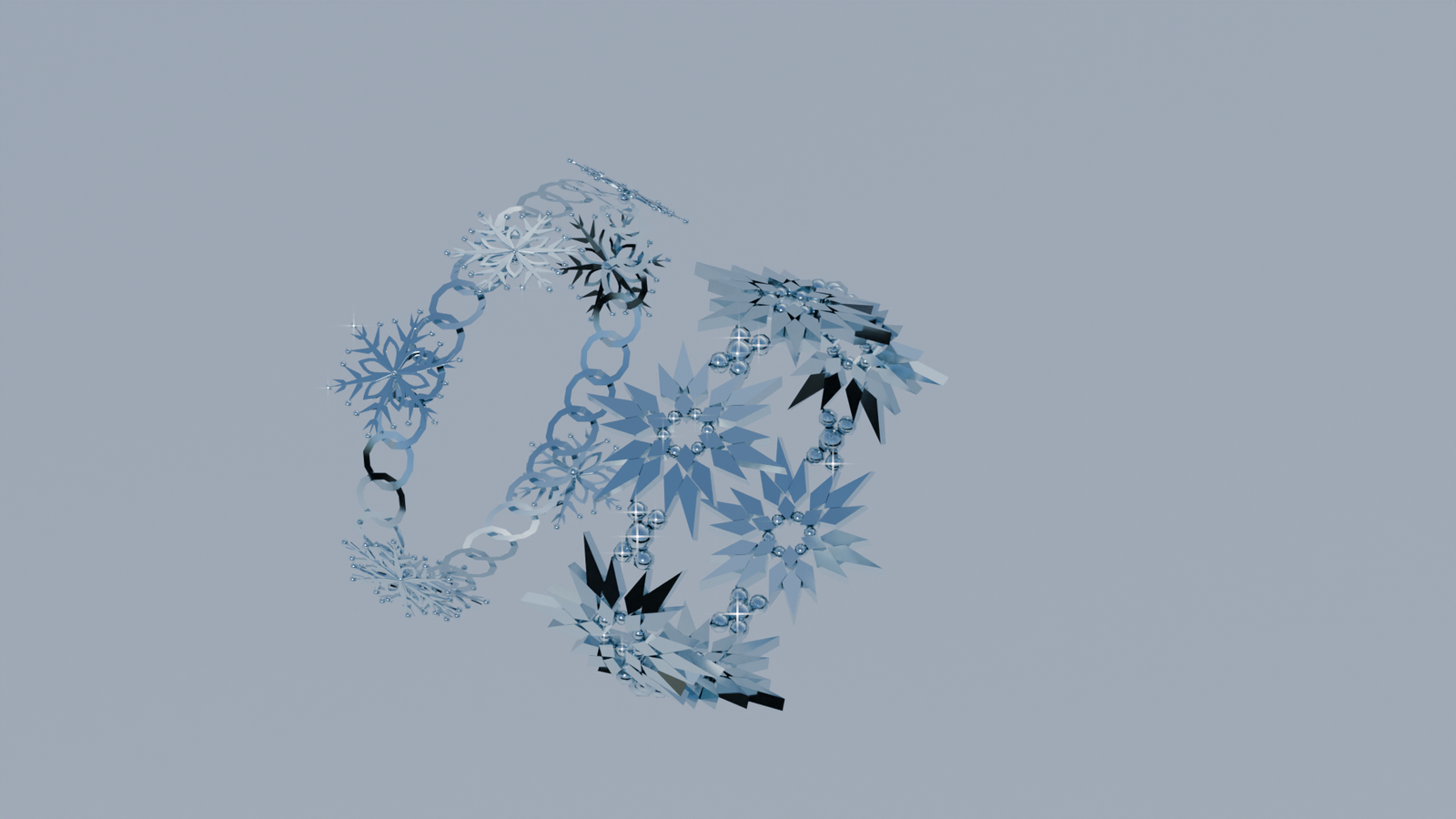 Frozen Elegance Collection (neklace, hairpin, bracelet, rings and ankle bracelet)