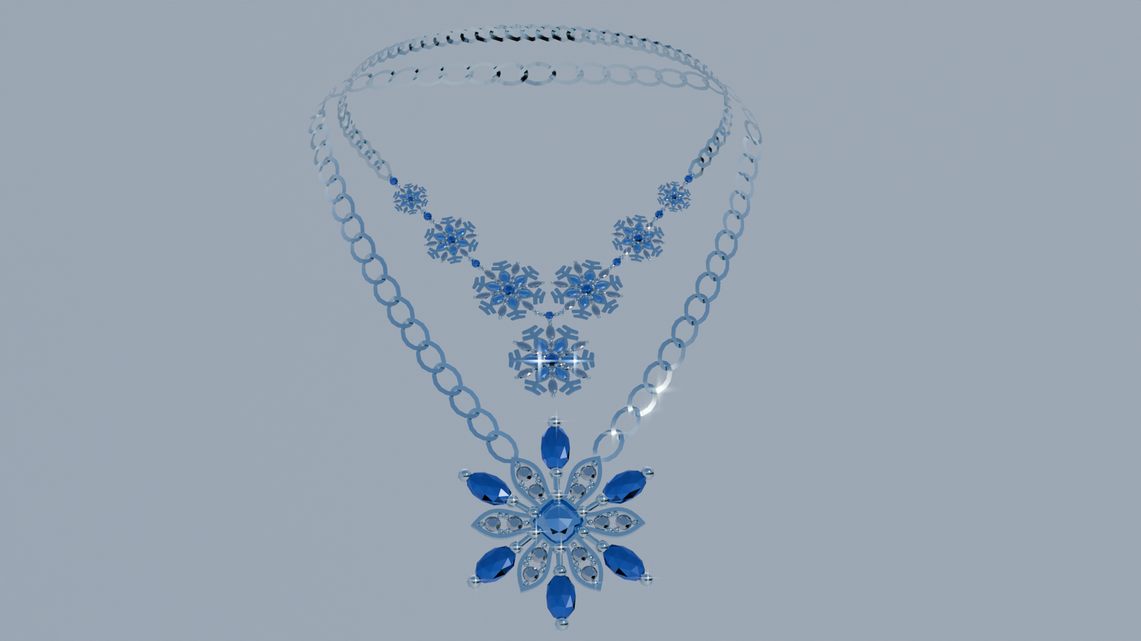 Frozen Elegance Collection (neklace, hairpin, bracelet, rings and ankle bracelet)