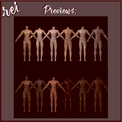 Wet Summer Textures for Various Male Bases + Ears V1