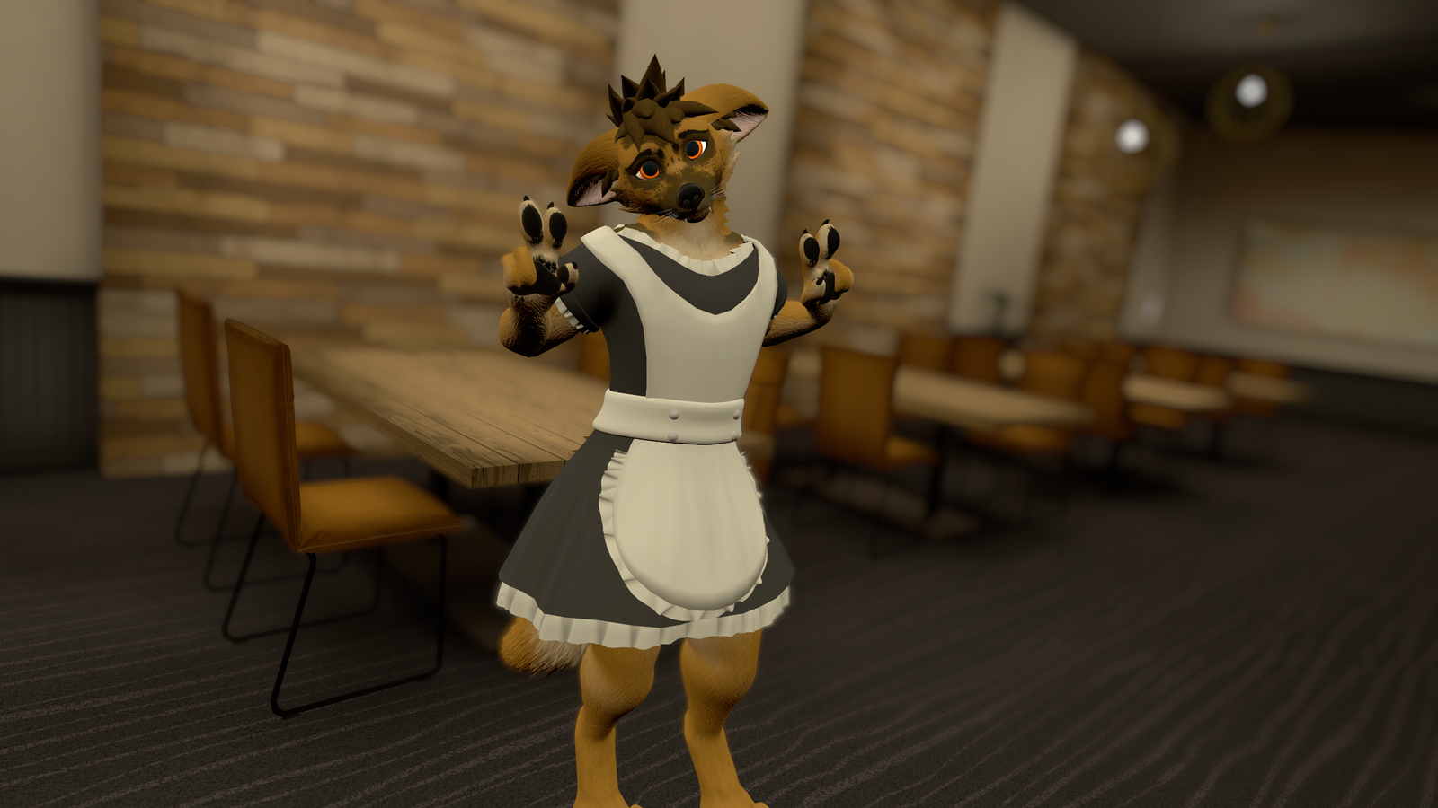 Rust Whisker and Canis Revamp Maid Dress