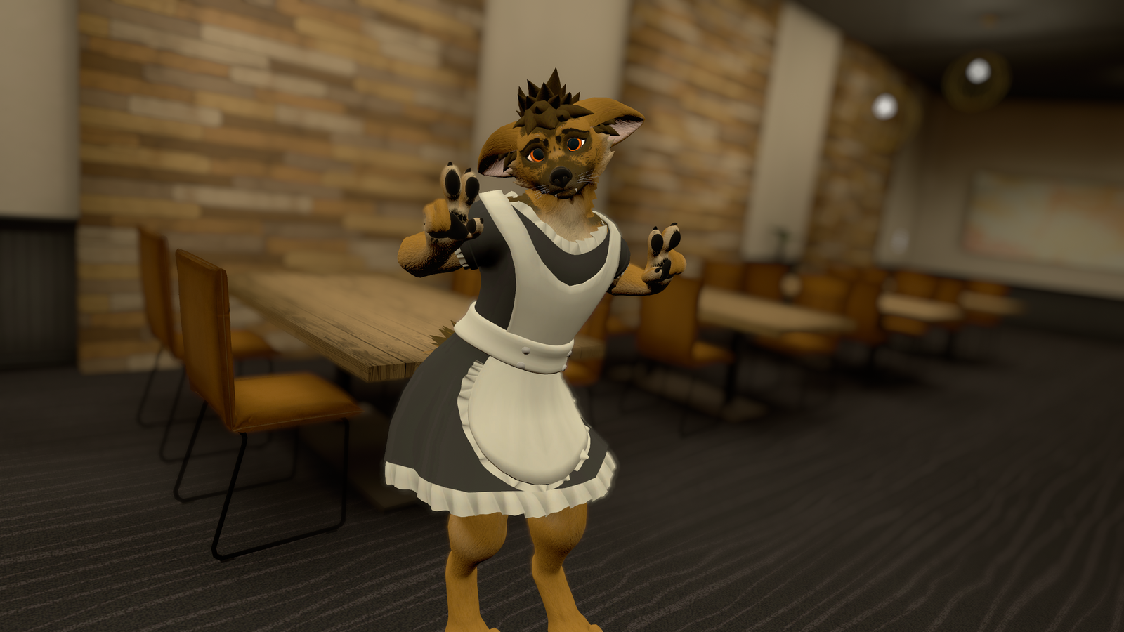 Rust Whisker and Canis Revamp Maid Dress