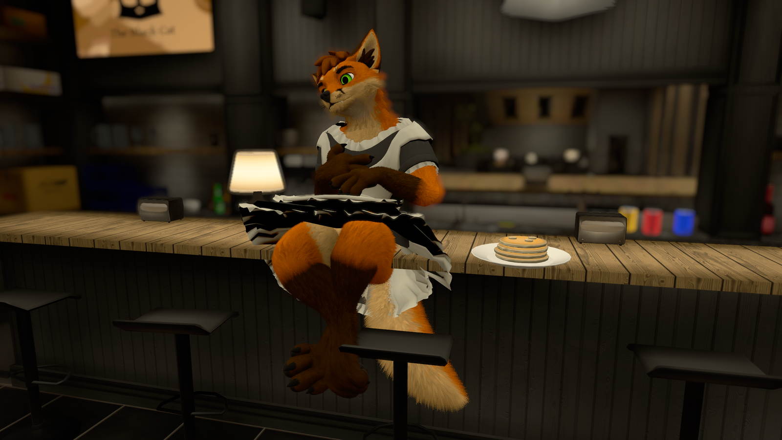 Rust Whisker and Canis Revamp Maid Dress