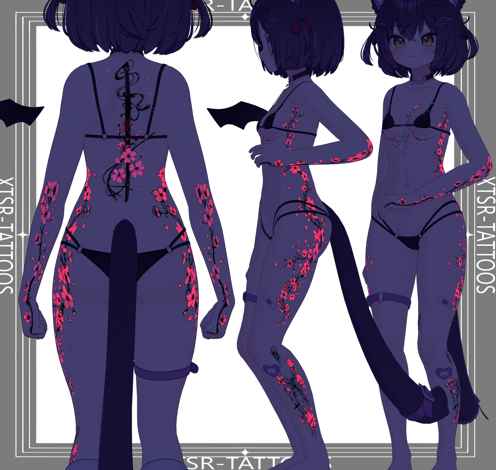 Night Sakura ( 夜桜 )/ tattoo ( タトゥー ) / 4k Textures 