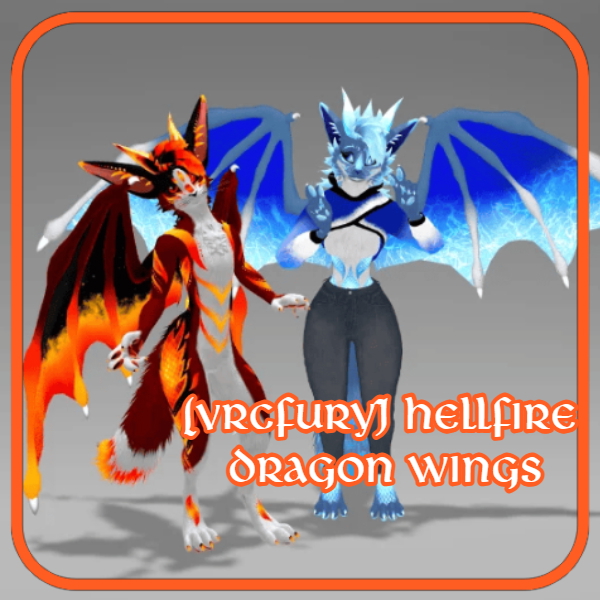 (VRCFURY) HellFire Dragon Wings For Vrchat