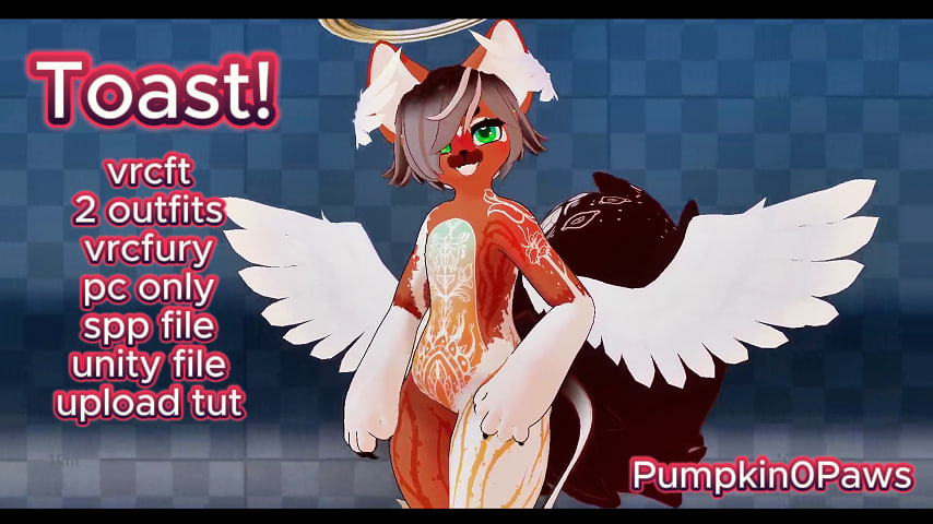 Toast! VRChat furry avatar (vrcfury and vrcft)