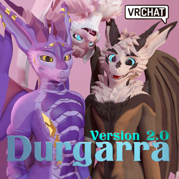 Durgarra: Fluffy Dragon for VRChat + VRM (Quest + PC)