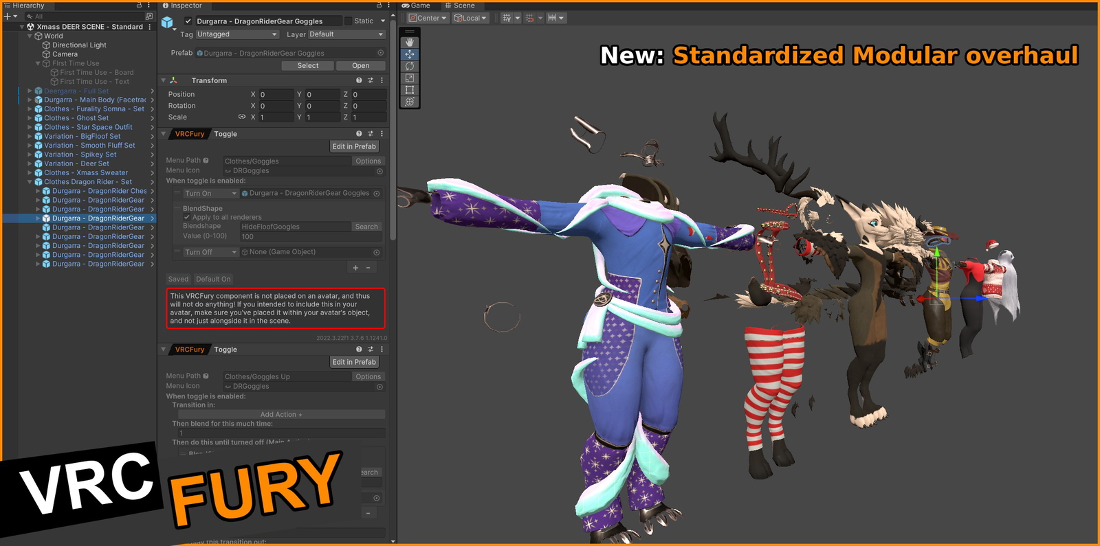 Durgarra: Fluffy Dragon for VRChat + VRM (Quest + PC)