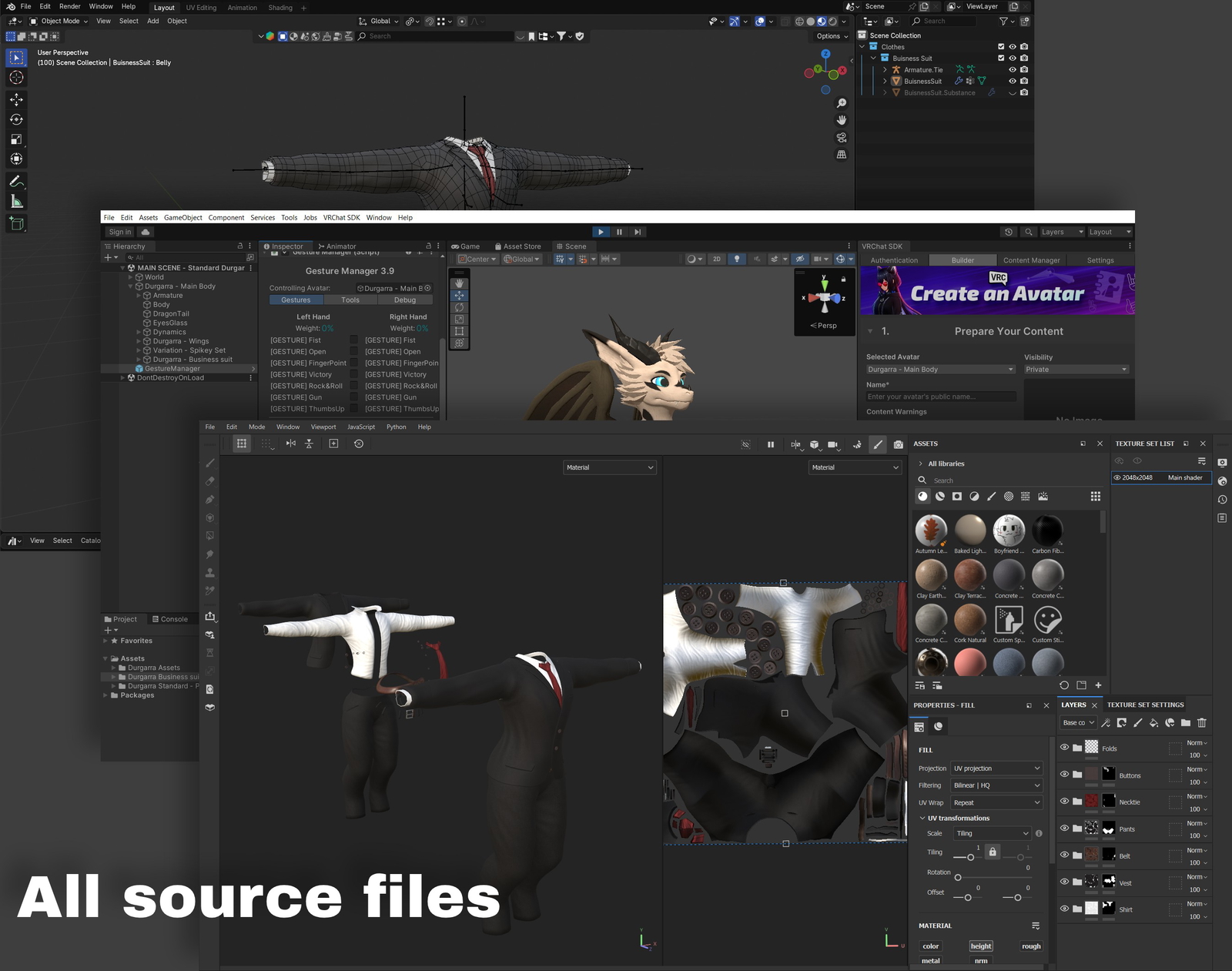 Business Suit for Nardoragon - VRC Avatar Clothing