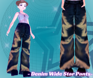 FREE 3D Vroid Denim Wide Stars pants