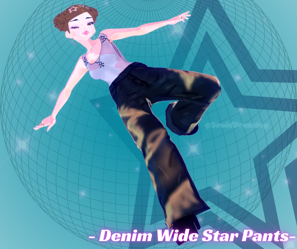 FREE 3D Vroid Denim Wide Stars pants