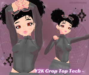 3D Vroid Y2K Crop Top Tech