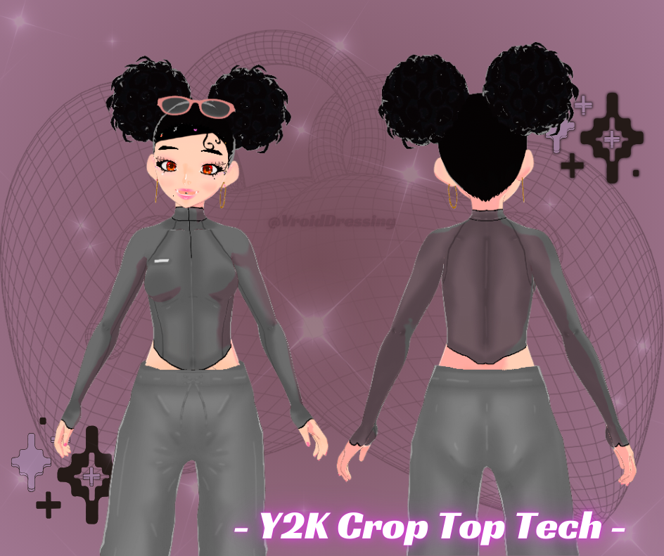 3D Vroid Y2K Crop Top Tech