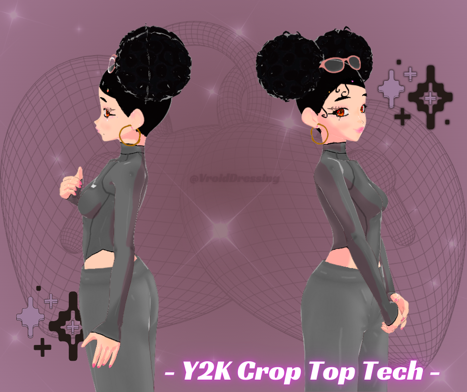 3D Vroid Y2K Crop Top Tech