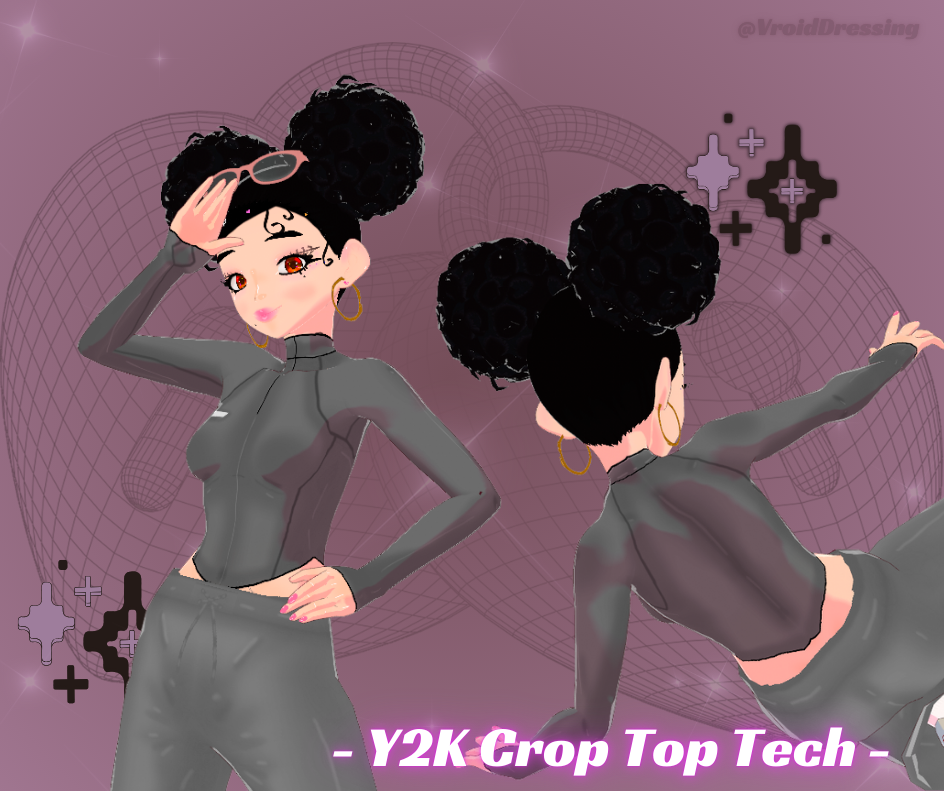 3D Vroid Y2K Crop Top Tech