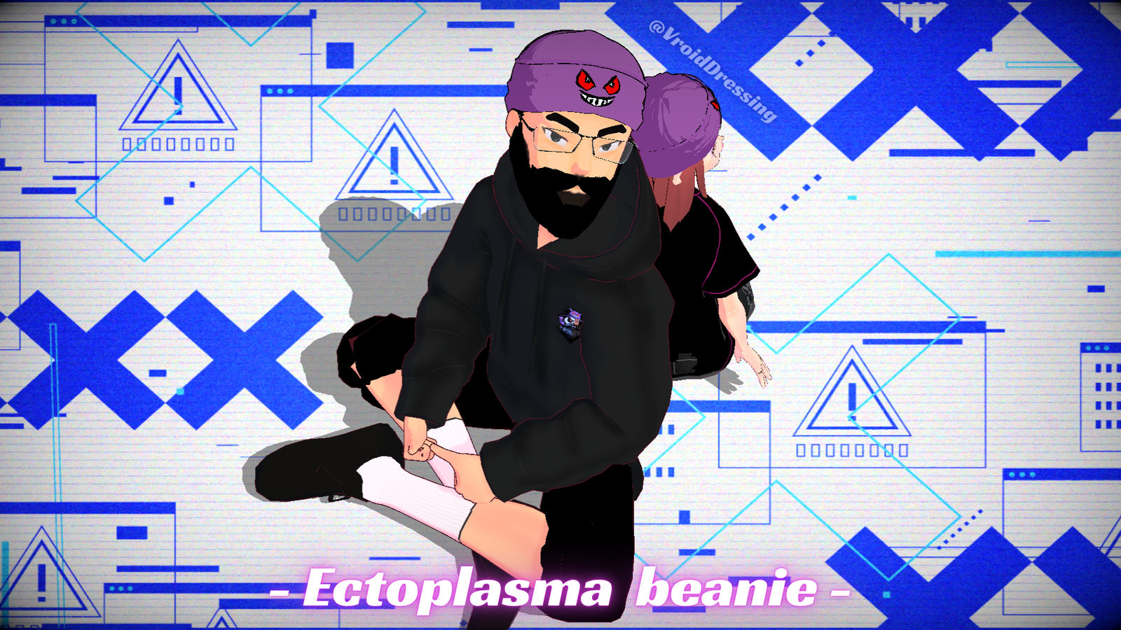 3D Vroid Ectoplasma Gengar beanie/hat/cap