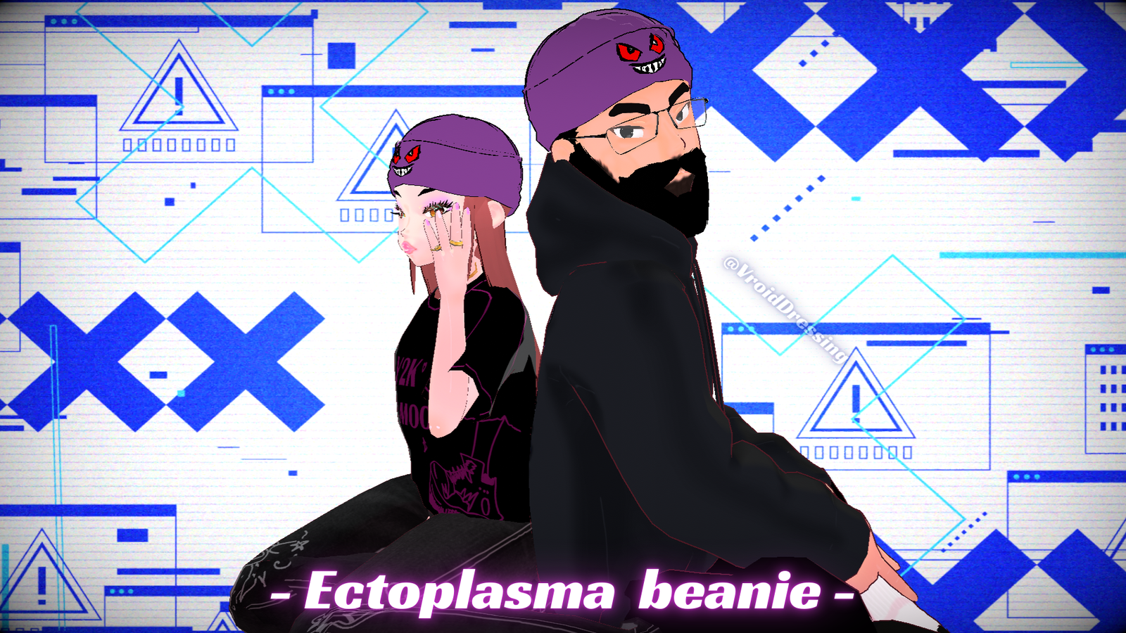 3D Vroid Ectoplasma Gengar beanie/hat/cap