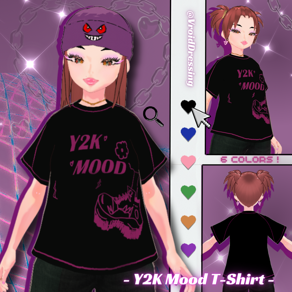 FREE 3D Vroid Y2K mood T-shirt set 6 colors