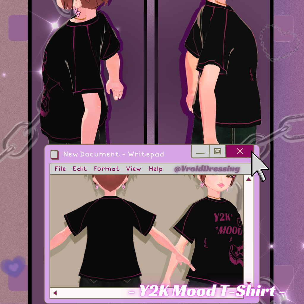 FREE 3D Vroid Y2K mood T-shirt set 6 colors