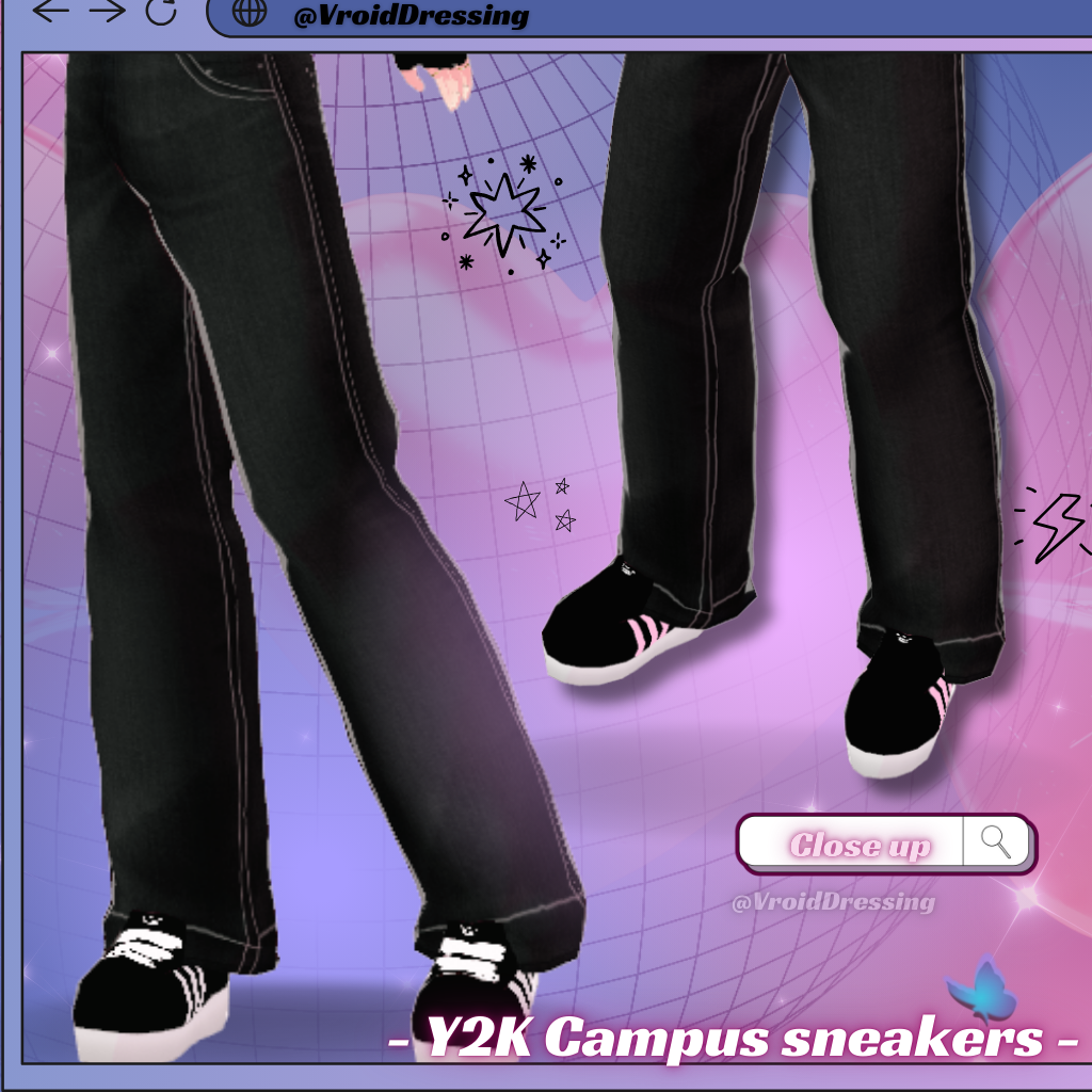 3D Vroid Y2K Campus Sneakers Shoes 11 colors