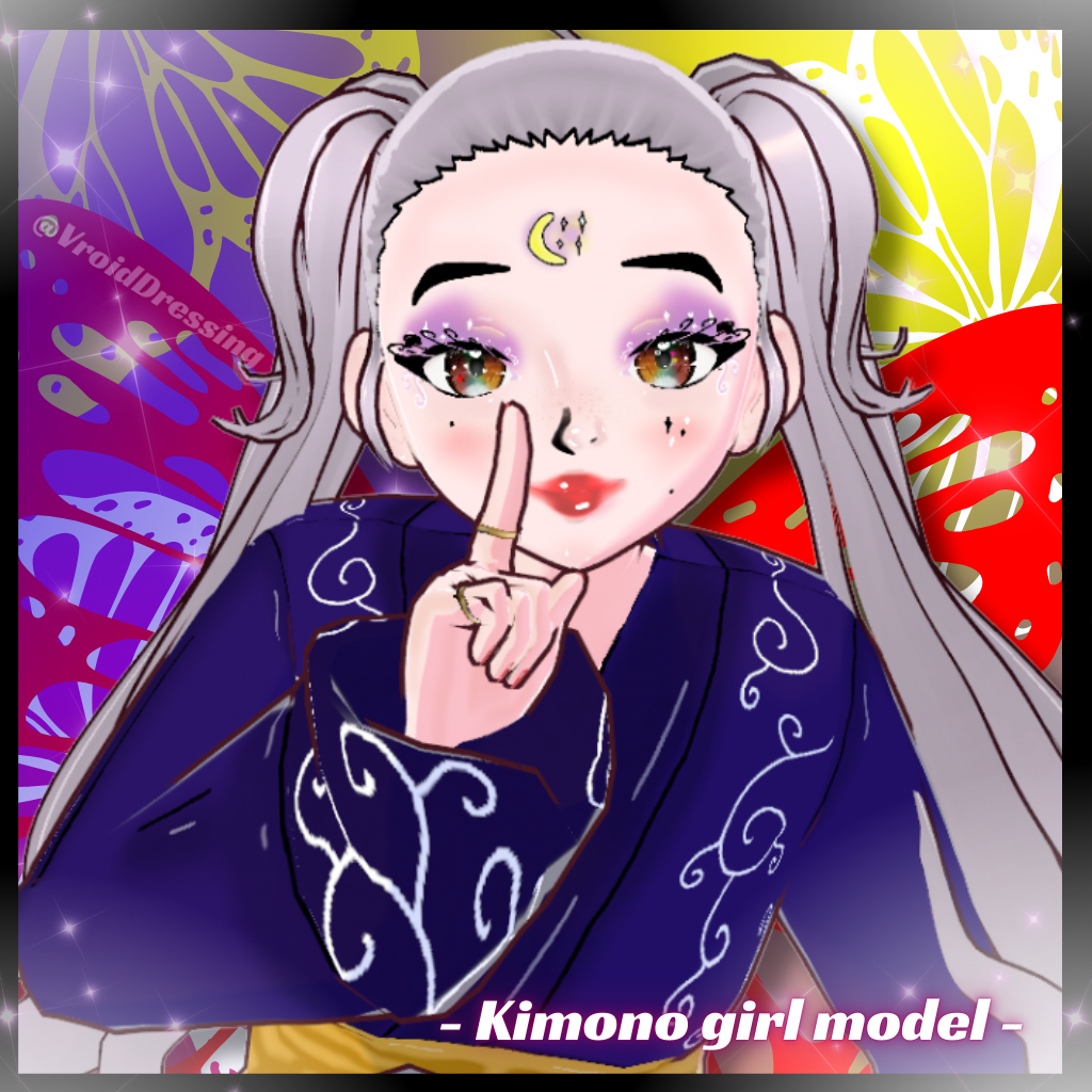 3D Vroid Kimono girl VRM model avatar