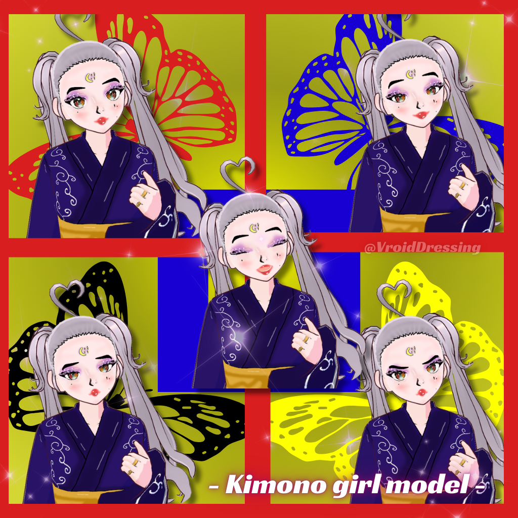 3D Vroid Kimono girl VRM model avatar