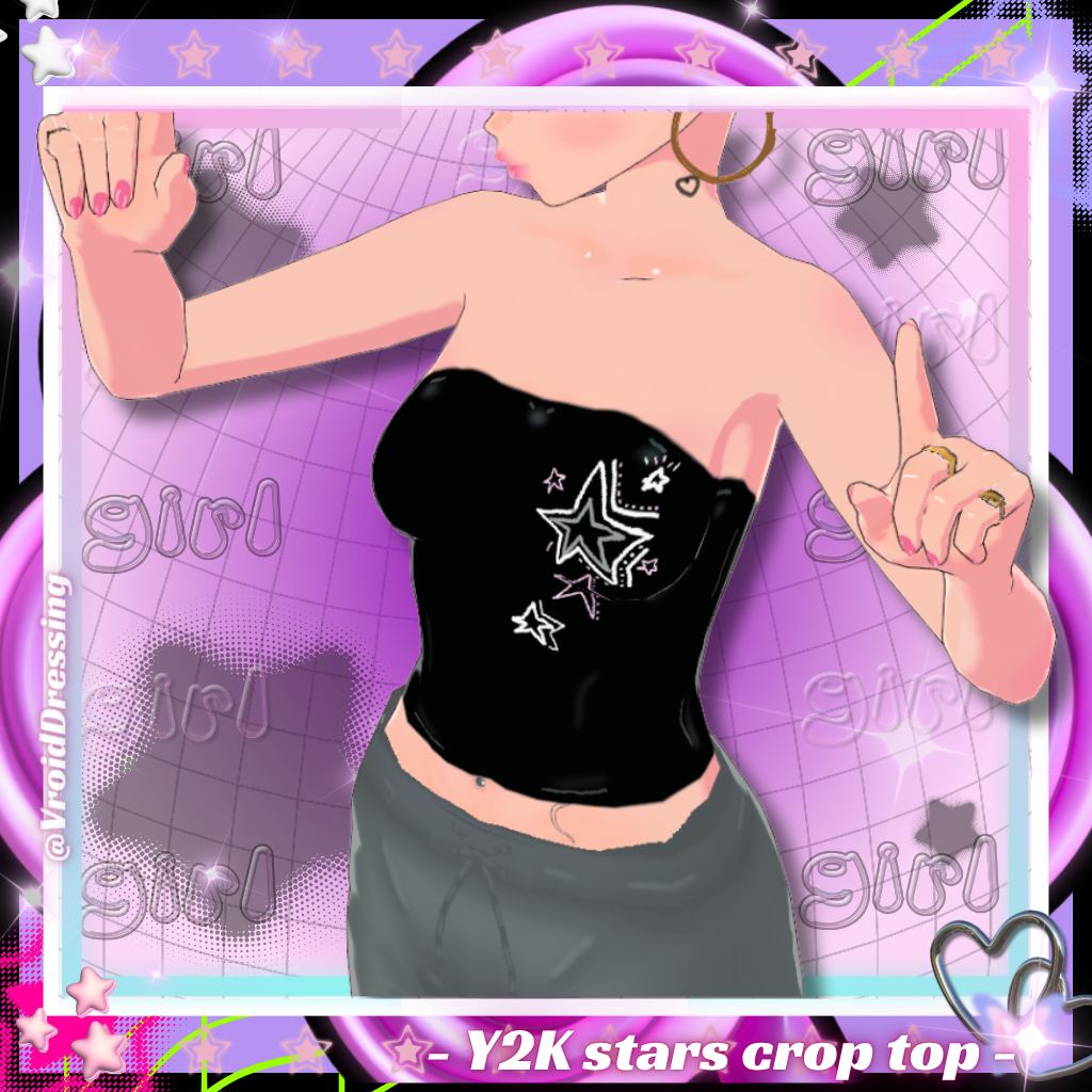FREE 3D Vroid Y2K Stars crop top