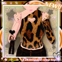 3D Vroid Y2K leopard crop top