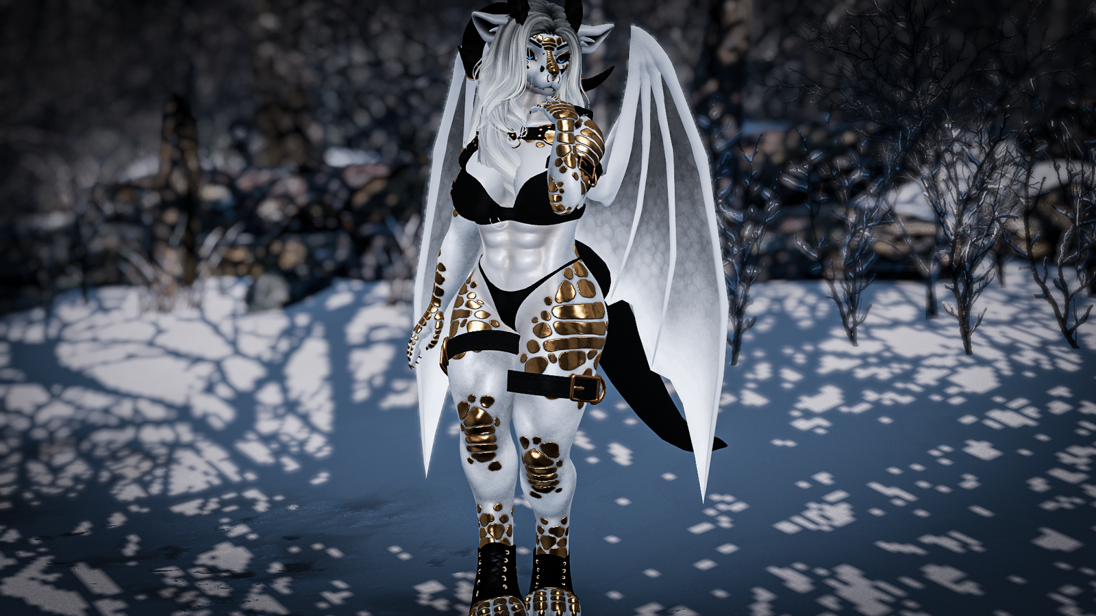 FLA Dragon White Texture (Winterpaw Female Canine)