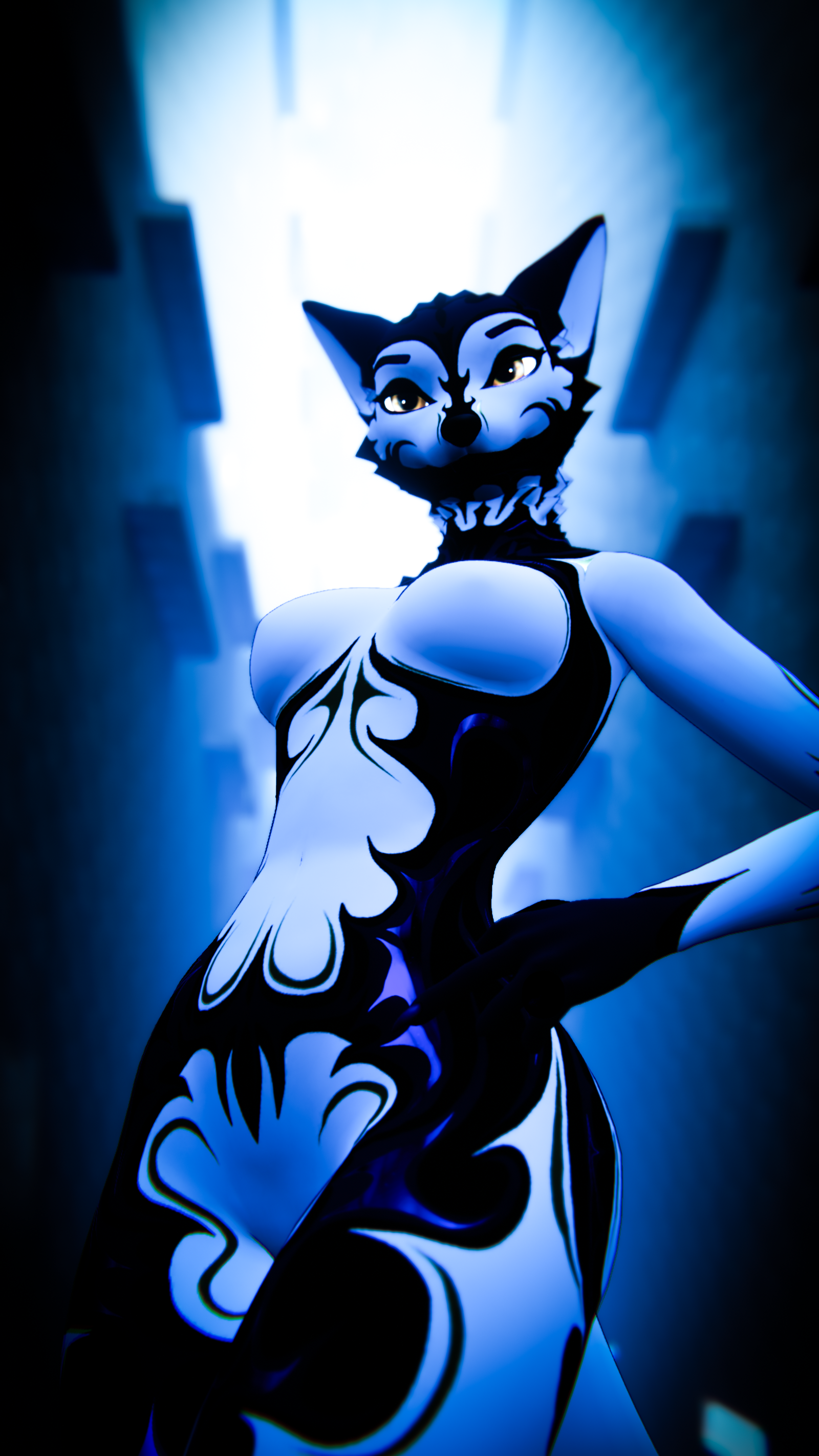 Deep Blue Maned Wolf