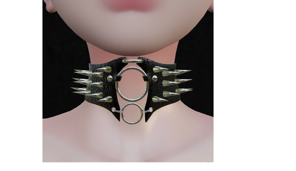 Spikes Leather Choker / VRCHAT