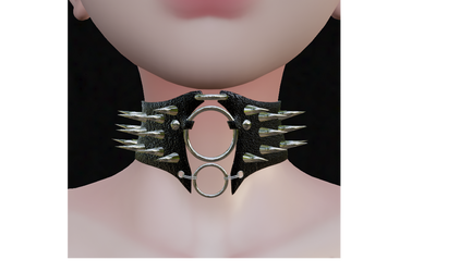 Spikes Leather Choker / VRCHAT
