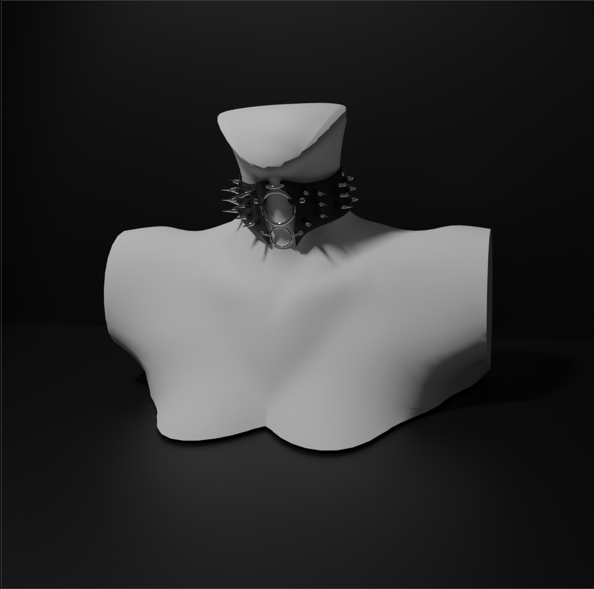 Spikes Leather Choker / VRCHAT