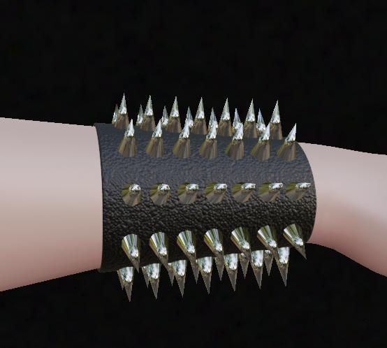 Spikes Leather Bracelet / VRCHAT