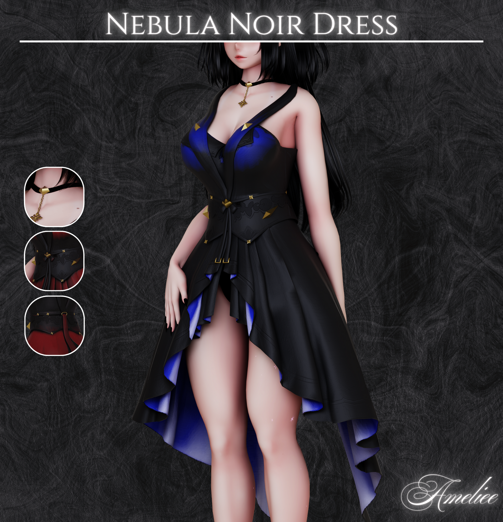 Nebula Noir Dress (VRCHAT)