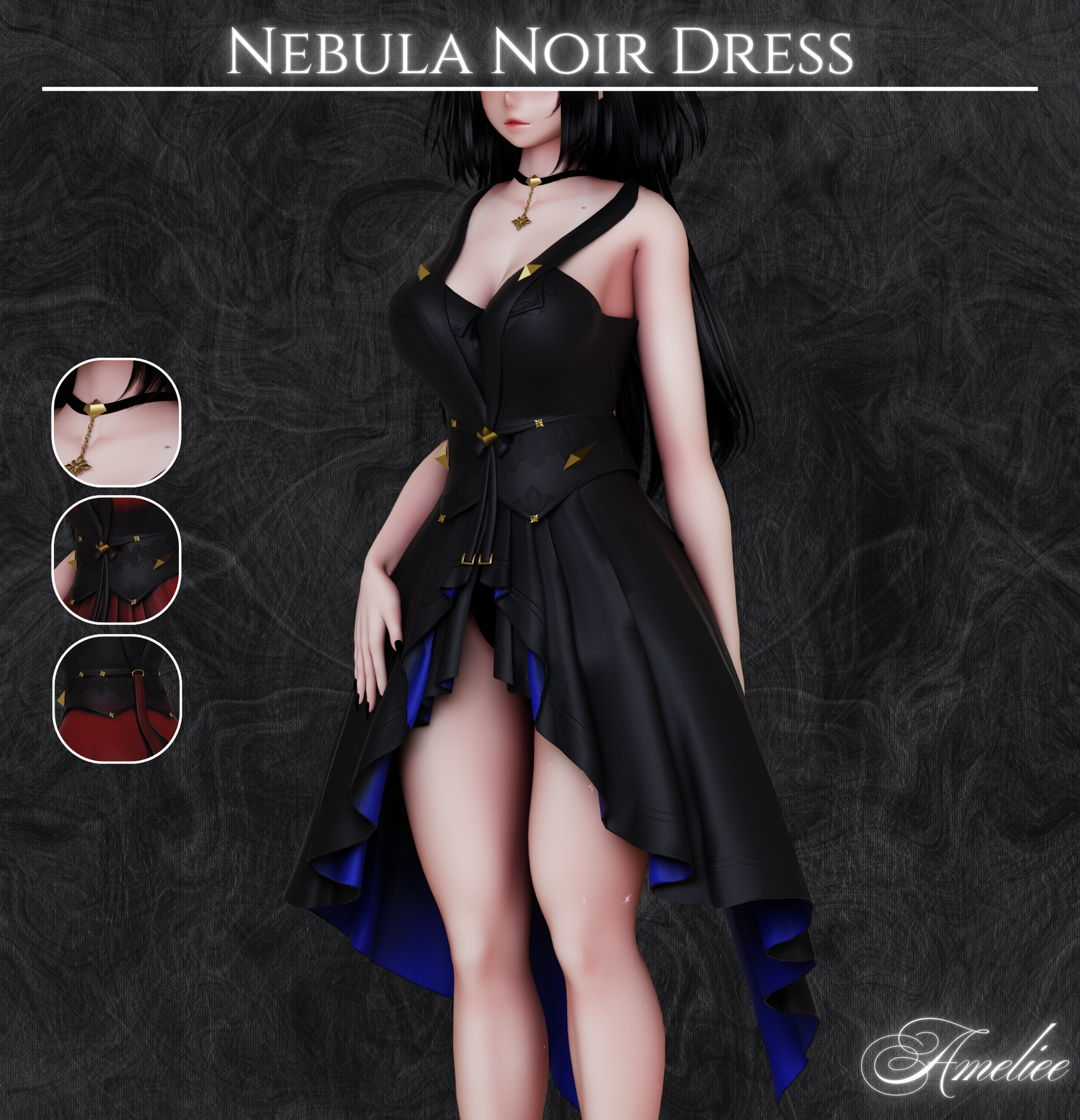 Nebula Noir Dress (VRCHAT)