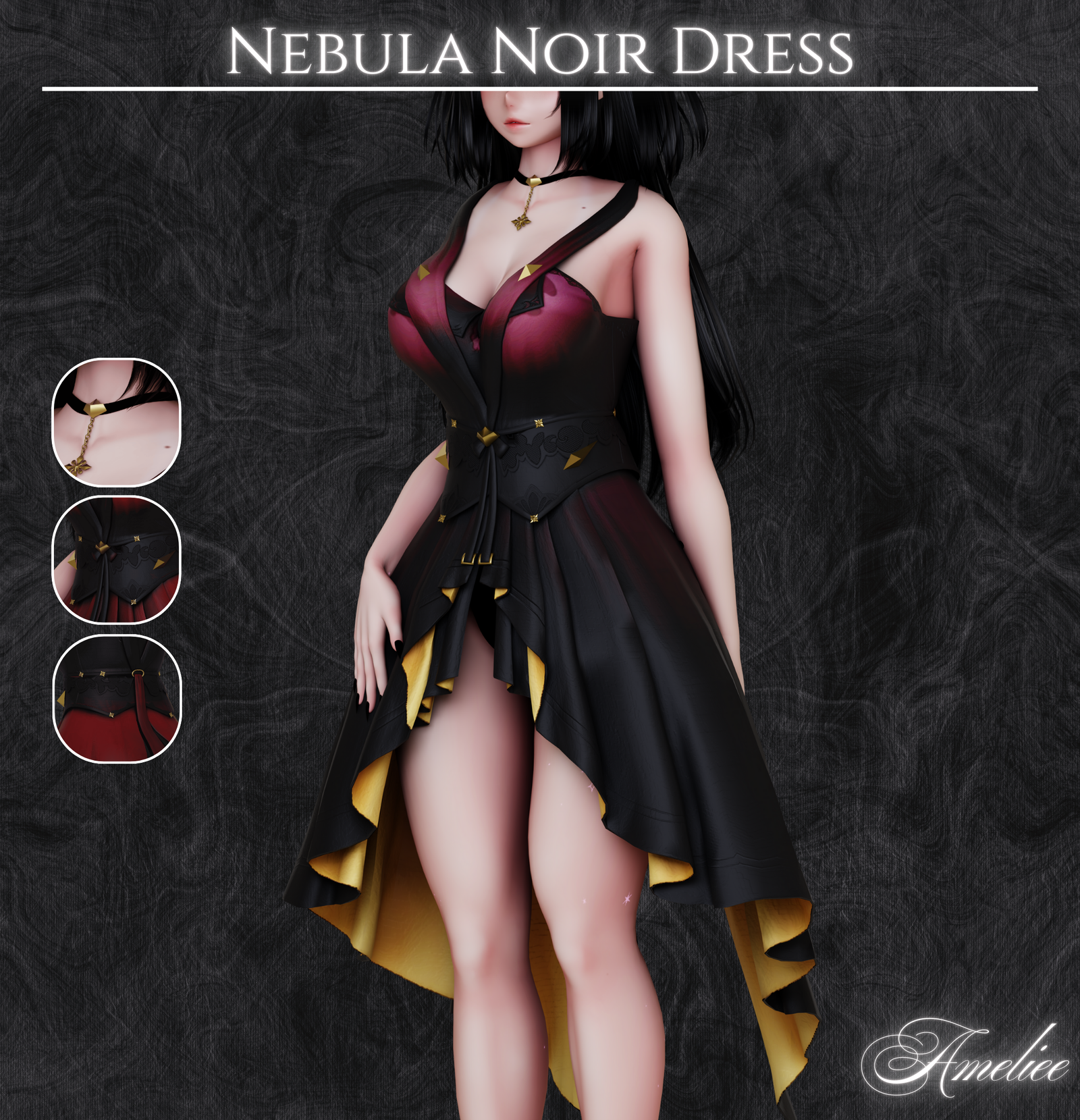 Nebula Noir Dress (VRCHAT)