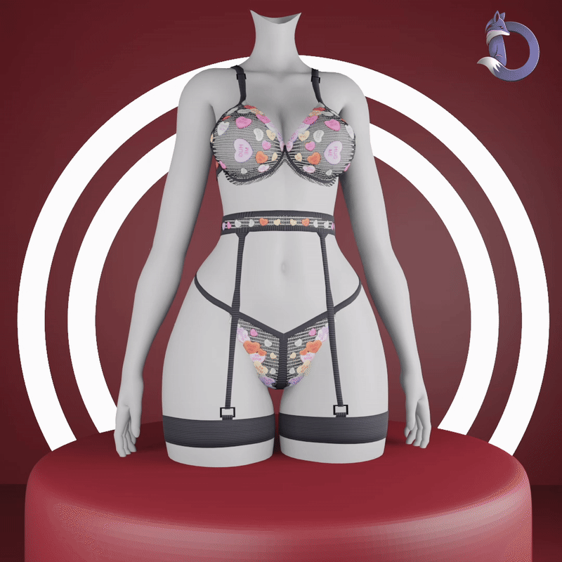 Dinzee's Convo Heart Undergarment Set