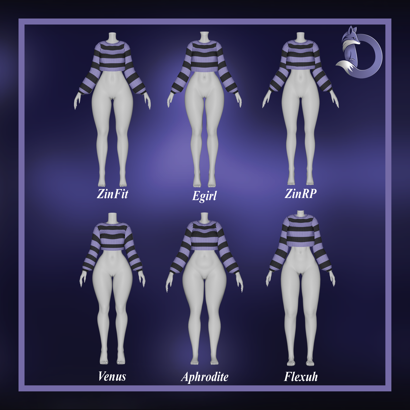 Dinzee's Cropped Stripped Sweater - Black Texture DLC (FREE IN DISCORD SERVER) (Jinxxy)