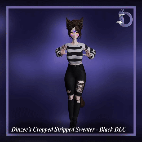 Dinzee's Cropped Stripped Sweater - Black Texture DLC (FREE IN DISCORD SERVER) (Jinxxy)